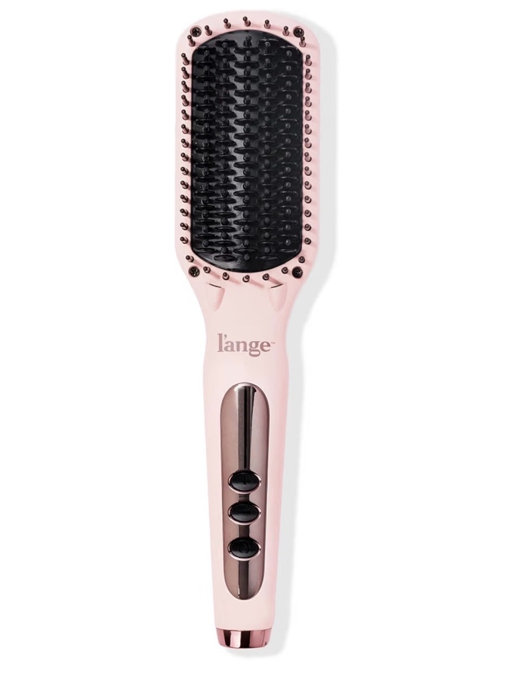 Lange Pink Heated Paddle Brush with Black Bristles